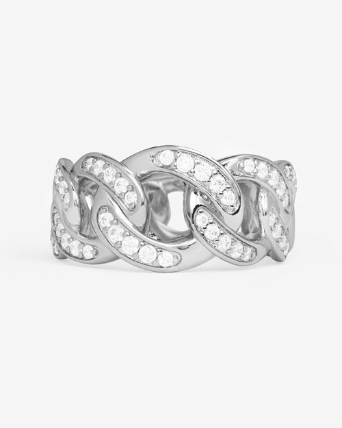 Graduated Pavé Julian Ring - Silver|White Diamondettes