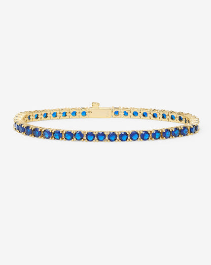 Grand Heiress Tennis Bracelet 4mm - Gold|Blue Sapphire Diamondettes