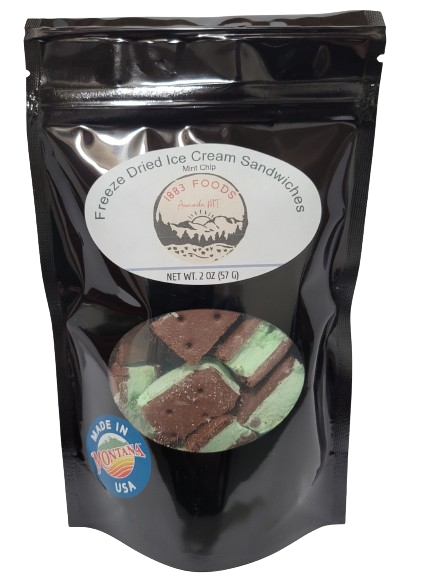 1883 Foods Freeze Dried Ice Cream Sandwich - Mint Chocolate Chip - 2 OZ 18 Pack