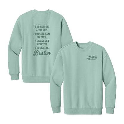 Boston 26.2 - Heavyweight Dusty Sage Fleece Crew (DT6154) (HBM26-10 LC, HBM26-09)