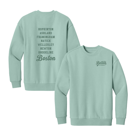Boston 26.2 - Heavyweight Dusty Sage Fleece Crew (DT6154) (HBM26-10 LC, HBM26-09)