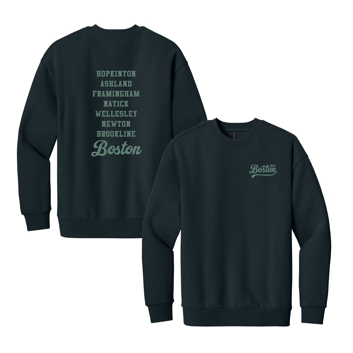 Boston 26.2 - Heavyweight Navy Blue Fleece Crew (DT6154) (HBM26-10 LC, HBM26-09)