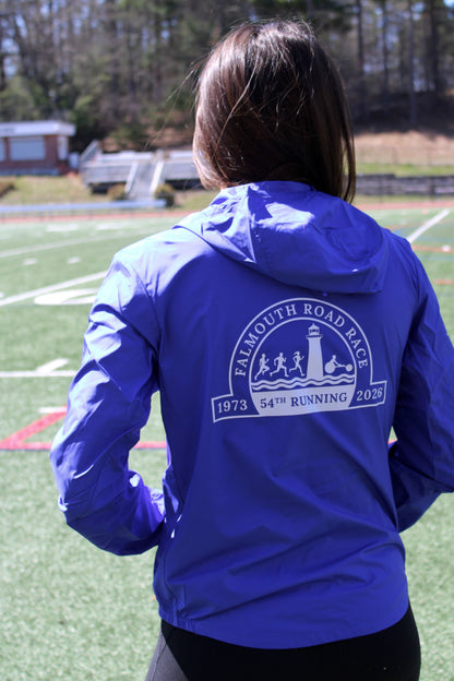 ASICS Falmouth Road Race 2026 - ASICS Women's Silver Jacket Cobalt Burst (2012D148) (FRR26-10 LC, FRR26-08 Back)
