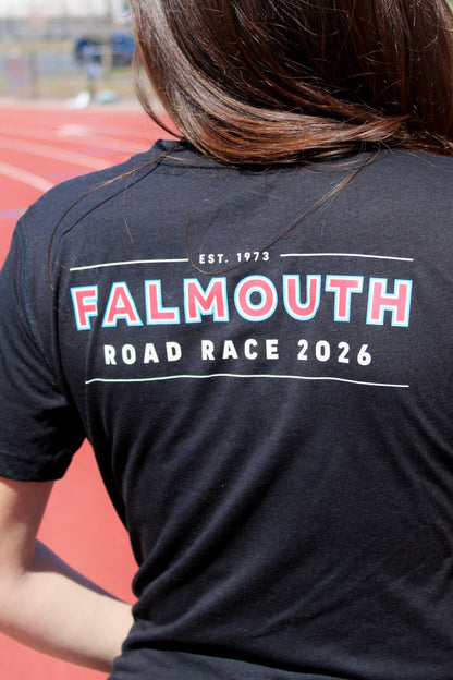 ASICS Falmouth Road Race 2026 - ASICS Women's PR Poly Cotton Short Sleeve Tee Black (2012D014) (FRR26-05 LC, FRR26-04 Back)