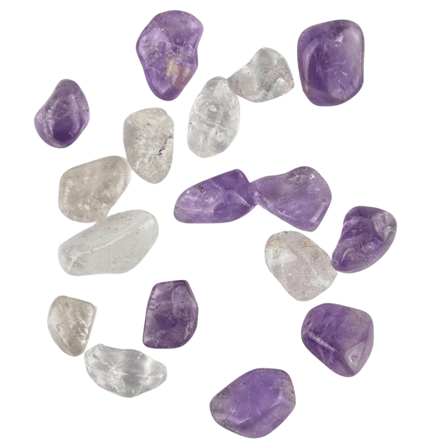 Amethyst + Quartz Tumbled Bag #383