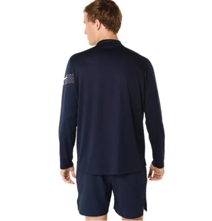 2026 ASICS Los Angeles Marathon - ASICS Men's Icon Long Sleeve 1/2 Zip Midnight (2011D241) (LA26-12)
