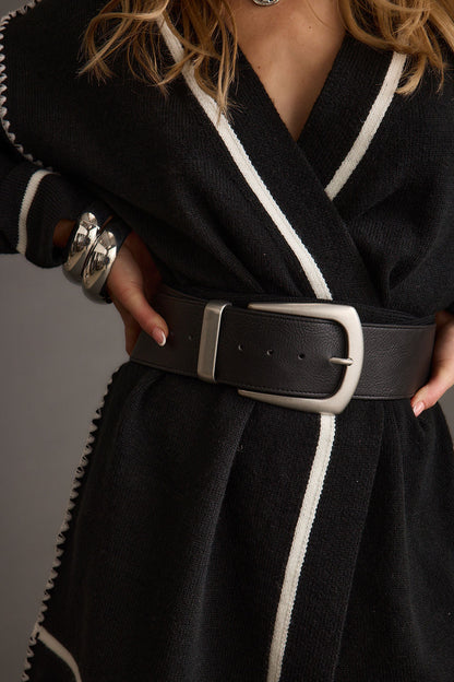 Jasper Black And Silver Statement Belt