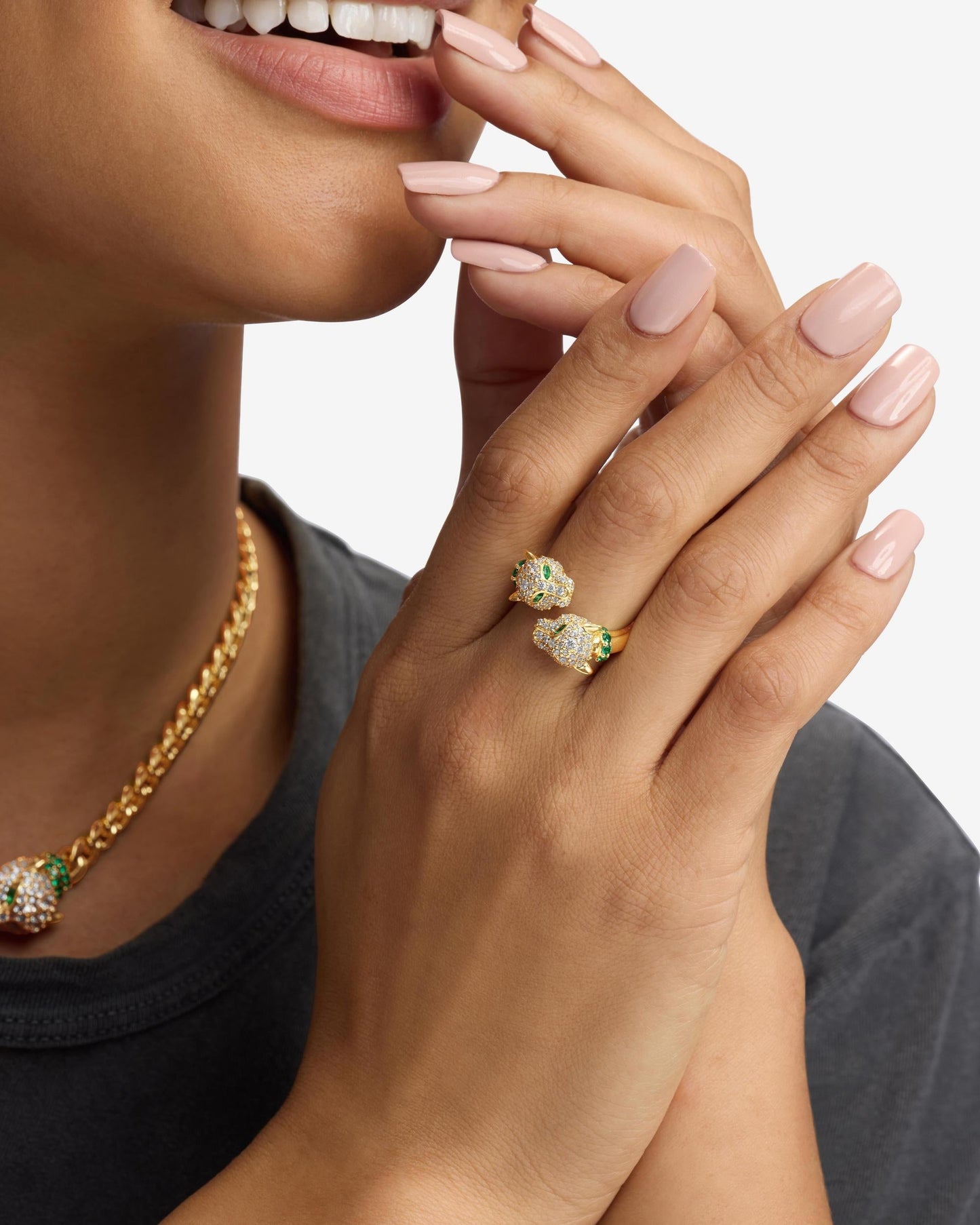 Jaguar Pavé Ring - Gold|White Diamondettes