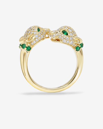 Jaguar Pavé Ring - Gold|White Diamondettes