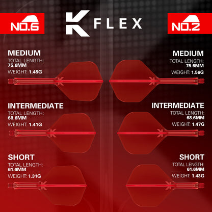TARGET - K-FLEX All-In-One Moulded Flights NO2 Size - RED