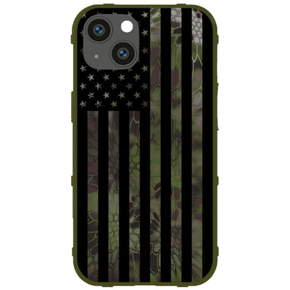 US Flag Subdued over Kryptek Camouflage Custom Printed Case Design for Apple, Samsung, Google & Motorola Phone Models (Choose Your Color Camo)
