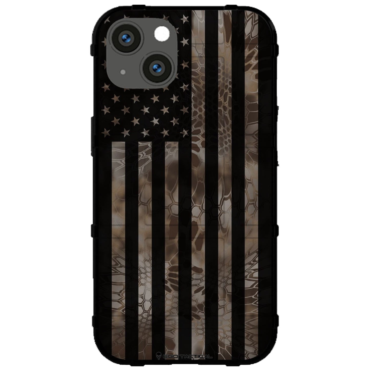 US Flag Subdued over Kryptek Camouflage Custom Printed Case Design for Apple, Samsung, Google & Motorola Phone Models (Choose Your Color Camo)