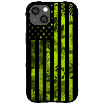 US Flag Subdued over Kryptek Camouflage Custom Printed Case Design for Apple, Samsung, Google & Motorola Phone Models (Choose Your Color Camo)