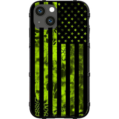 US Flag Subdued over Kryptek Camouflage Custom Printed Case Design for Apple, Samsung, Google & Motorola Phone Models (Choose Your Color Camo)