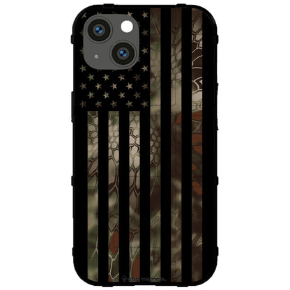 US Flag Subdued over Kryptek Camouflage Custom Printed Case Design for Apple, Samsung, Google & Motorola Phone Models (Choose Your Color Camo)