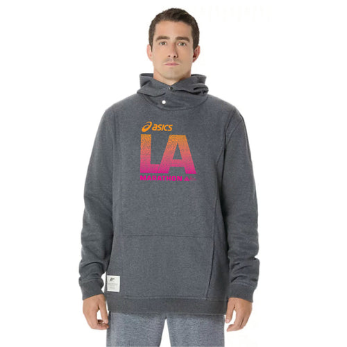 2026 ASICS Los Angeles Marathon - ASICS Unisex Sunday Sana Fleece Hoodie - Dark Heather Grey (2033B739) (LA26-13)