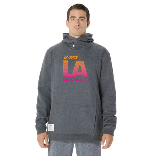2026 ASICS Los Angeles Marathon - ASICS Unisex Sunday Sana Fleece Hoodie - Dark Heather Grey (2033B739) (LA26-13)