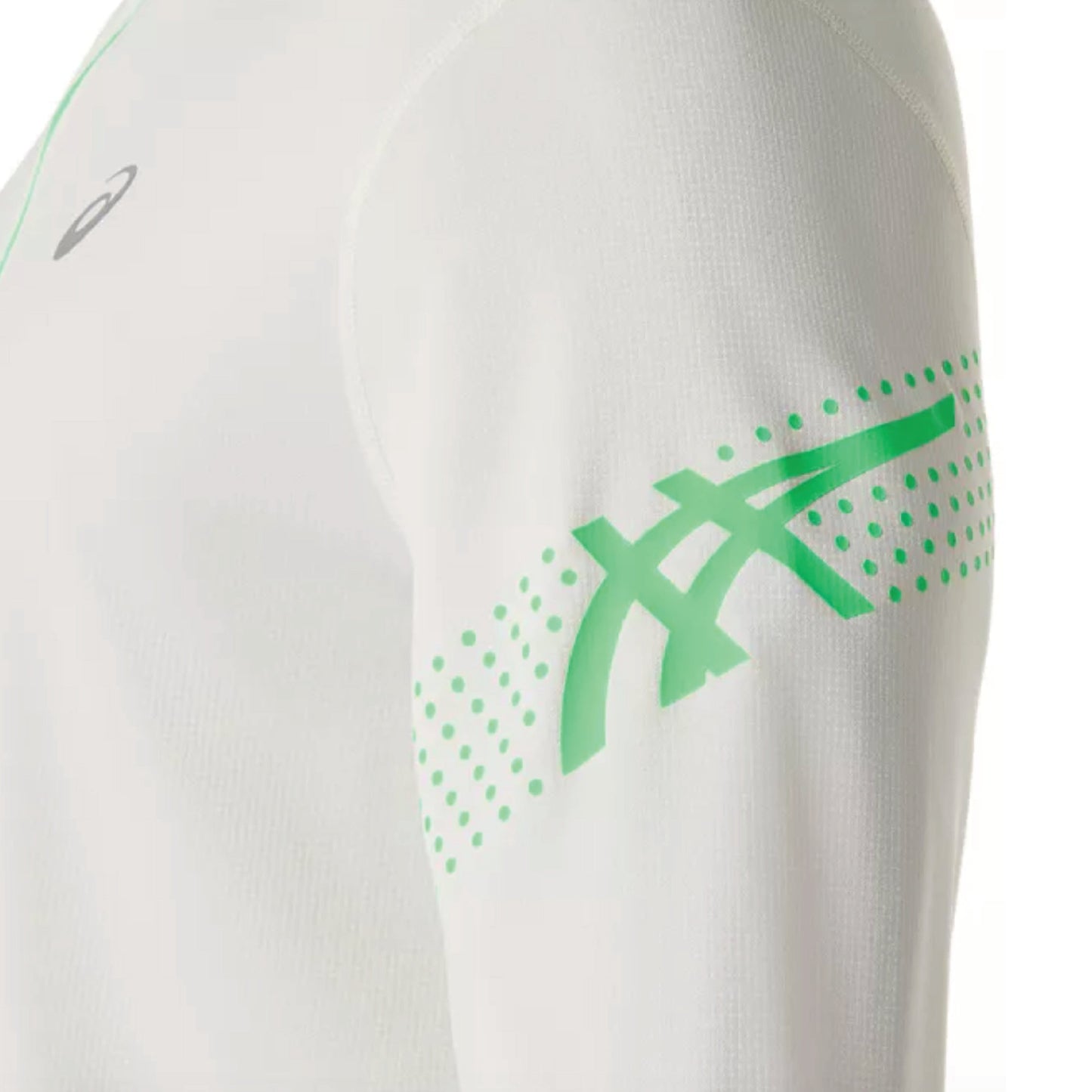 2026 ASICS Los Angeles Marathon FINISHER - ASICS Men's Icon Long Sleeve 1/2 Zip Cream/Vital Green (2011D459) (LA26-34)