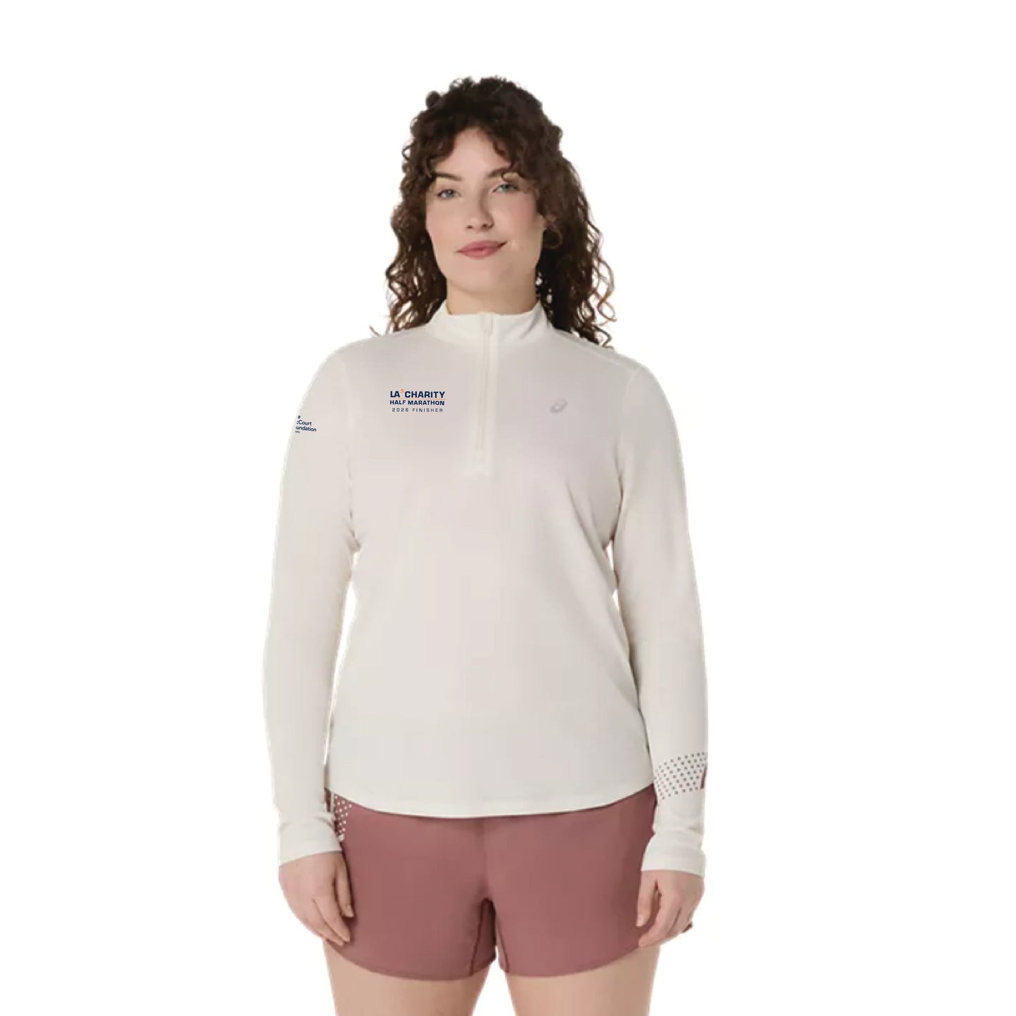 2026 Los Angeles Charity Half Marathon FINISHER - ASICS Women's Icon 1/2 Zip Cream (2012D175) (LA26-40)