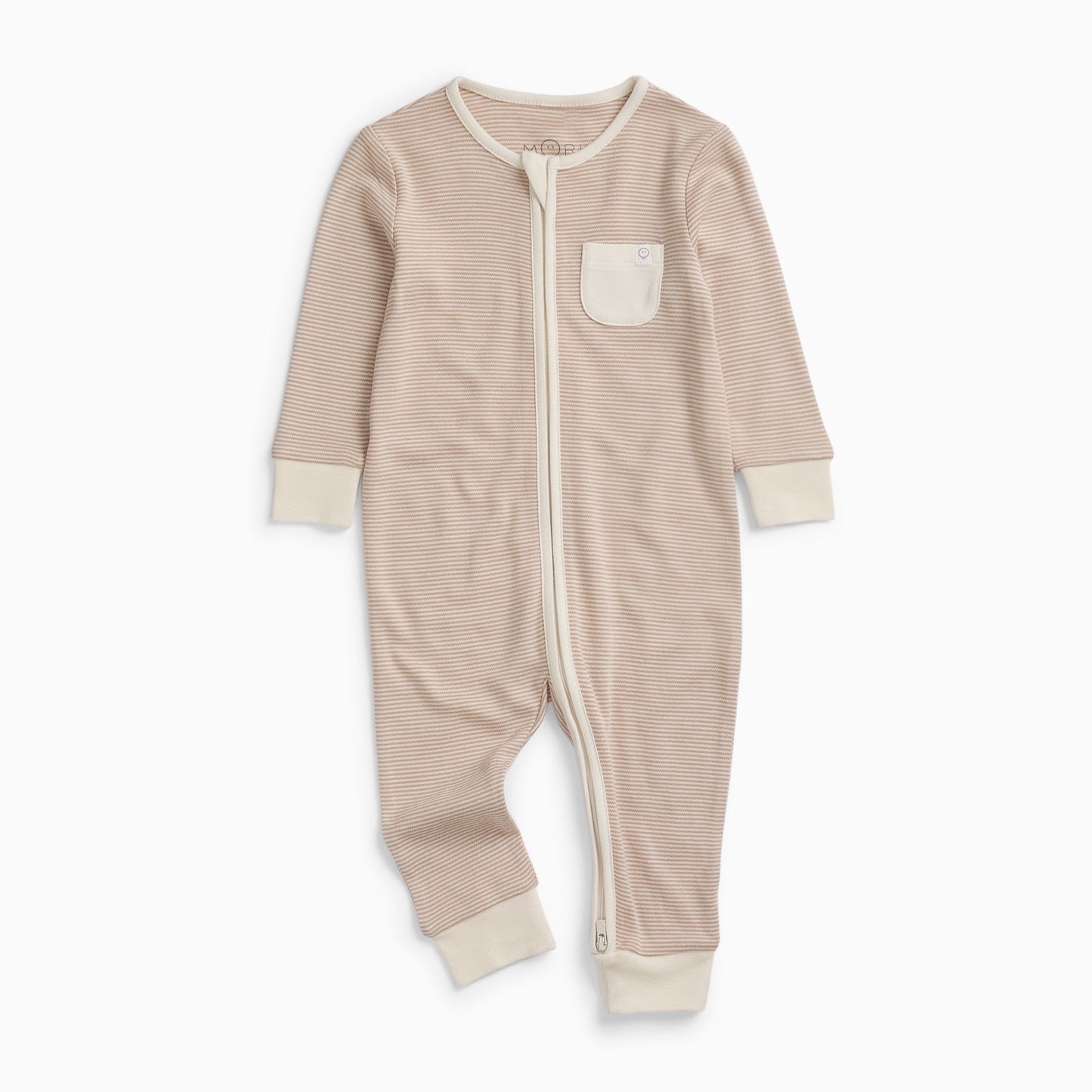 Clever Zip Sleepsuit - Oatmeal Stripe