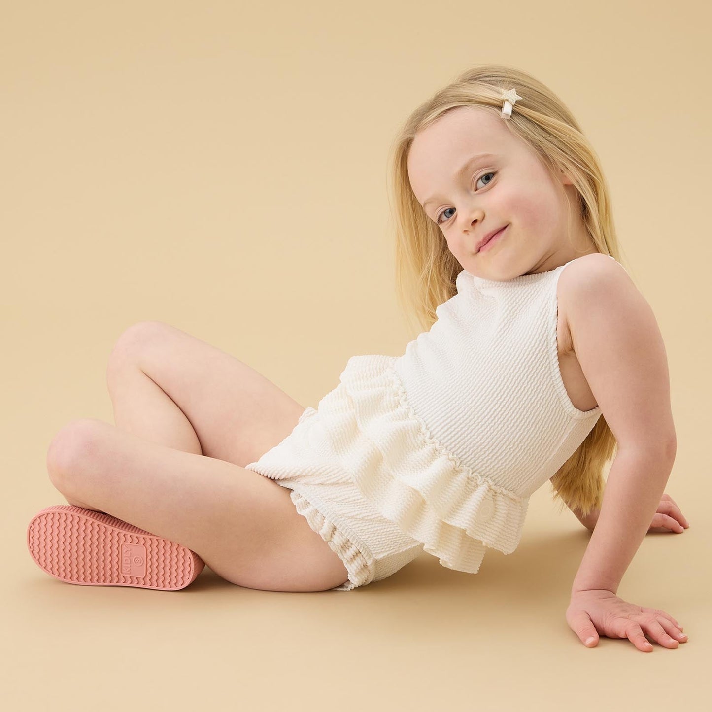 Frilled Swimsuit - Ecru
