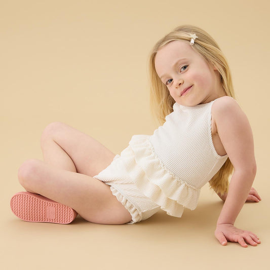 Frilled Swimsuit - Ecru