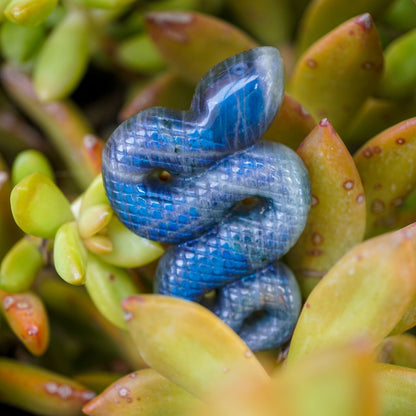 Labradorite Snake Carving
