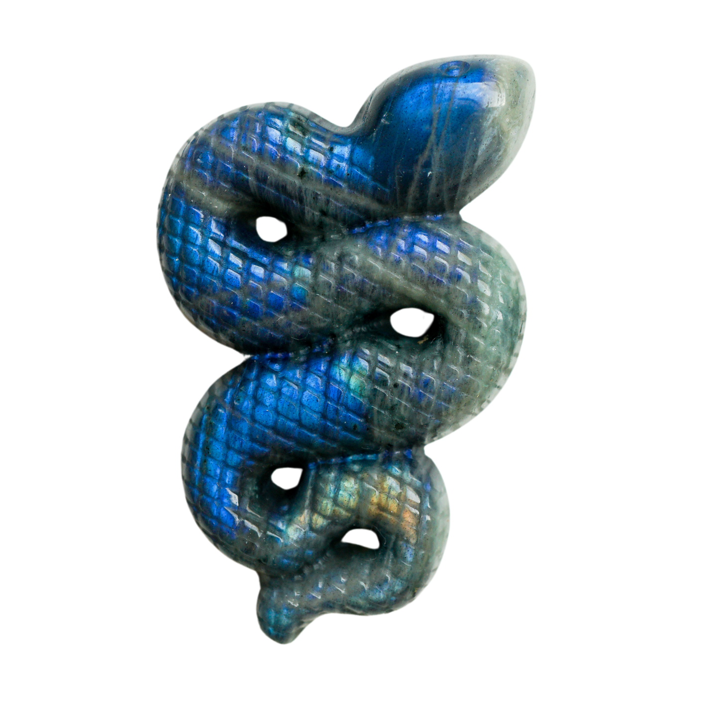 Labradorite Snake Carving