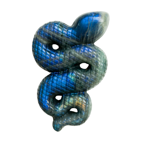 Labradorite Snake Carving