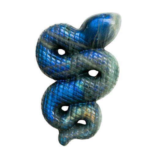 Labradorite Snake Carving