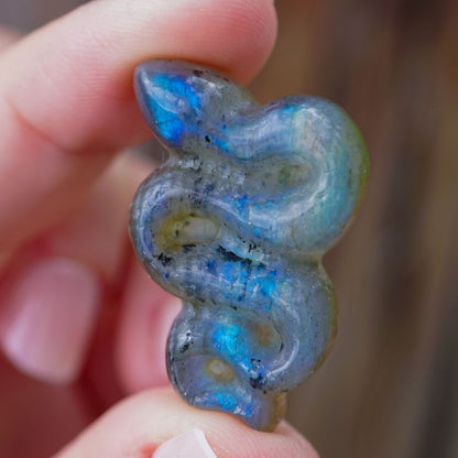 Labradorite Snake Carving