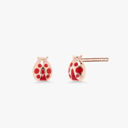 "Love Bug" Gold Lady Bug Stud Earrings