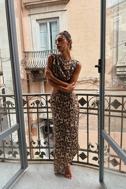 Mila Leopard Maxi Skirt