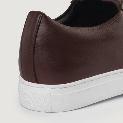 Murphy Low Top Maroon Leather Sneakers