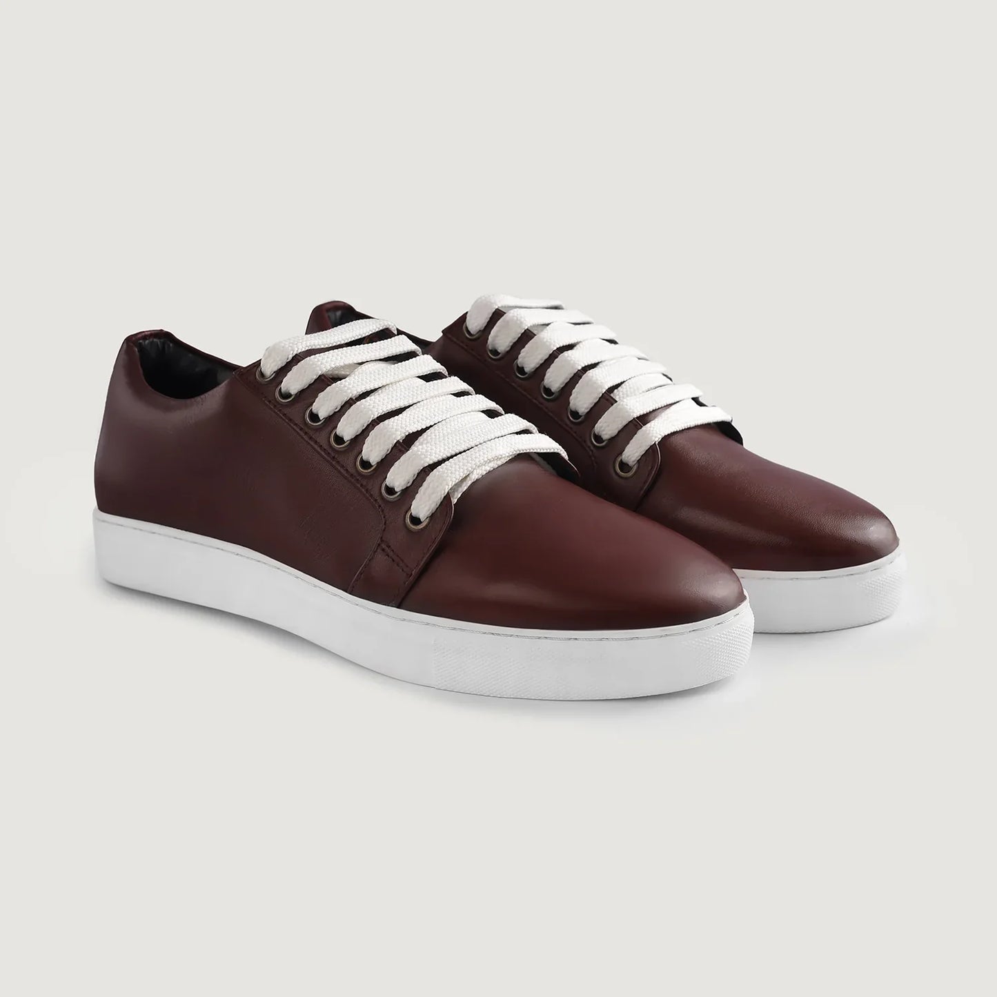 Murphy Low Top Maroon Leather Sneakers