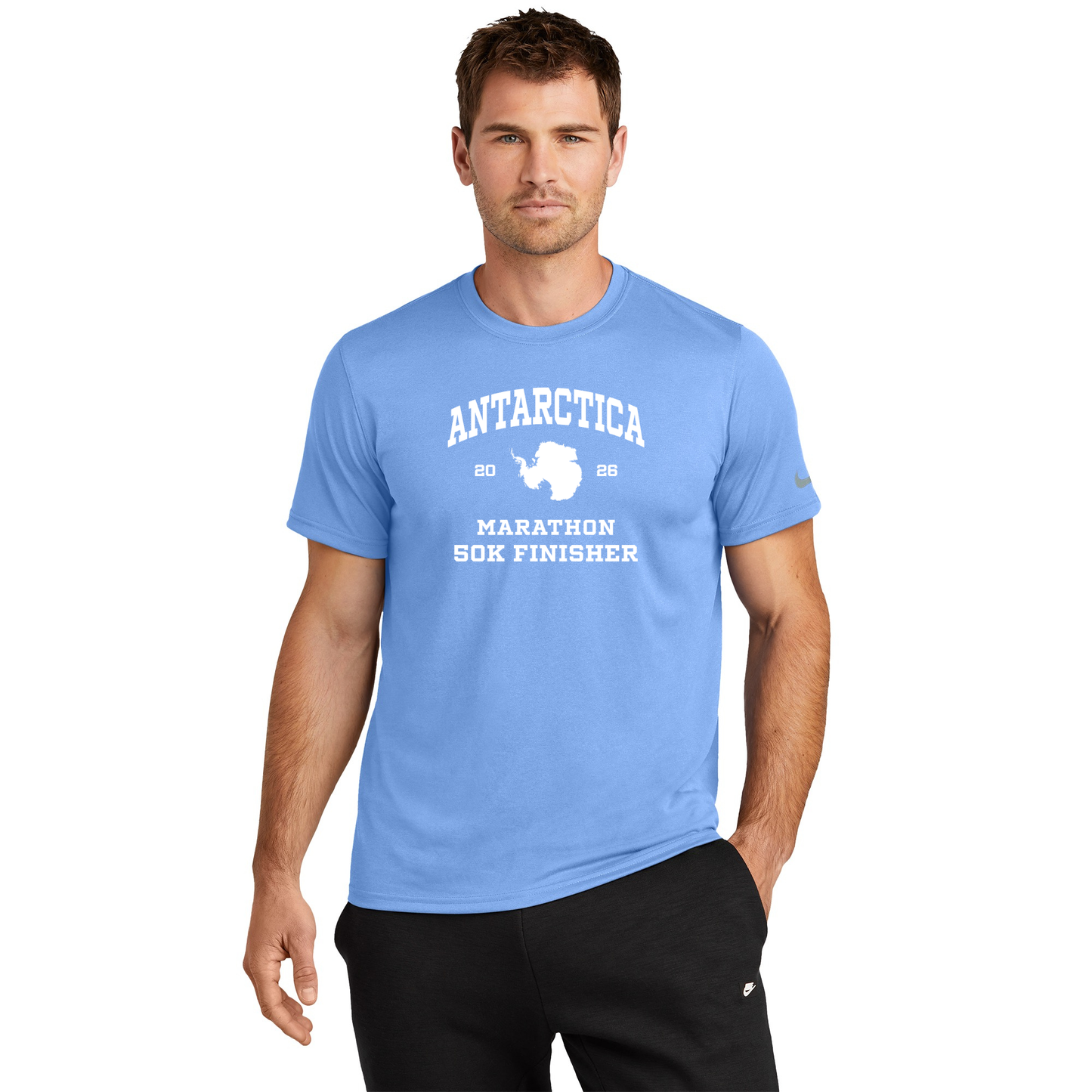Antartica Marathon Finisher 2026 - Nike Men's Team rLegend Tee Valor Blue (NKDX8730)