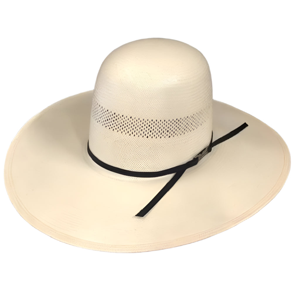 American Solid Weave Fancy Vent 4 1/4" Open Crown Straw Hat