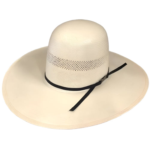 American Solid Weave Fancy Vent 4 1/4" Open Crown Straw Hat