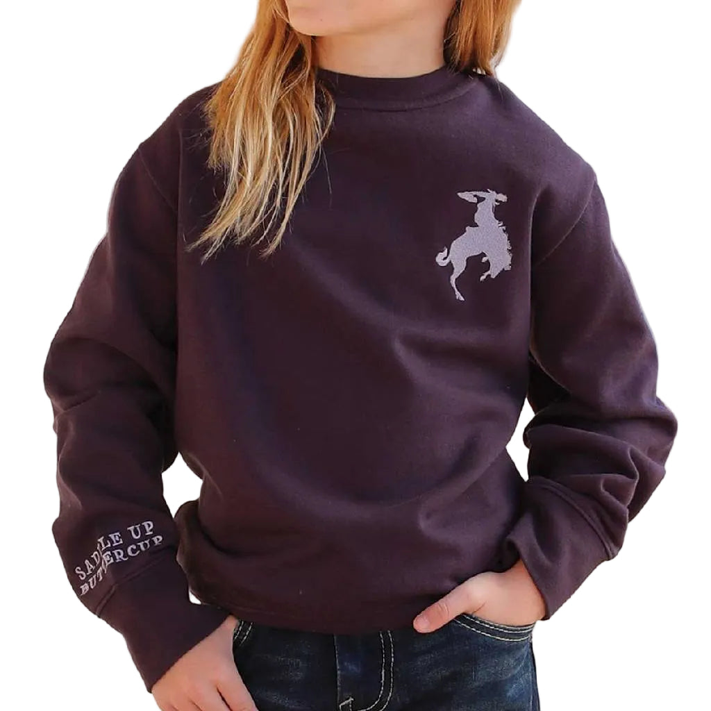 *Cruel Denim Girl's Saddle Up Purple Sweatshirt - FINAL SALE
