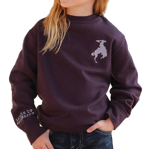 *Cruel Denim Girl's Saddle Up Purple Sweatshirt - FINAL SALE