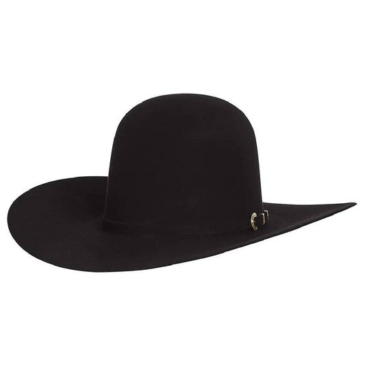 American 40X Black 4 1/2" Open Crown Felt Hat
