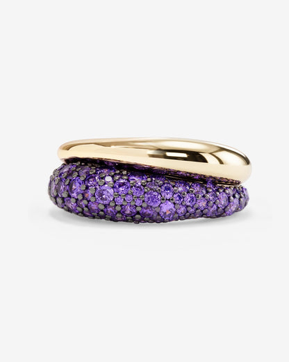 Norah Pavé Double Ring - Gold|Lavender Amethyst