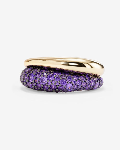 Norah Pavé Double Ring - Gold|Lavender Amethyst