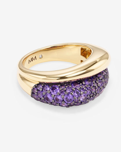 Norah Pavé Double Ring - Gold|Lavender Amethyst
