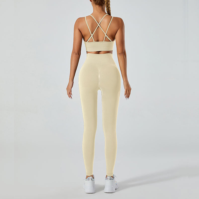 High-Waisted Leggings and Vest Gym Set