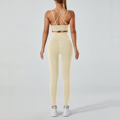High-Waisted Leggings and Vest Gym Set
