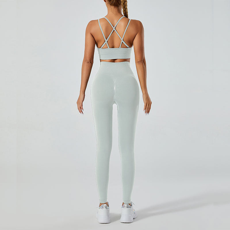 High-Waisted Leggings and Vest Gym Set