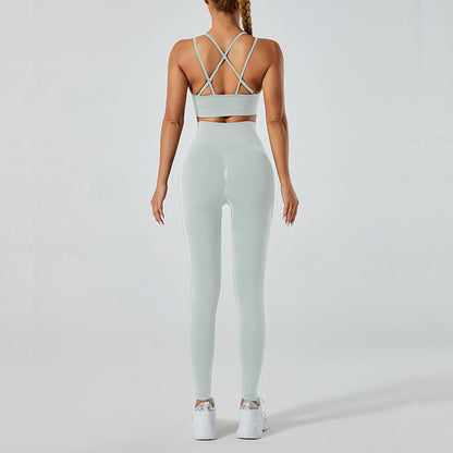 High-Waisted Leggings and Vest Gym Set