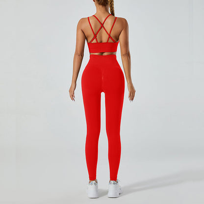 High-Waisted Leggings and Vest Gym Set