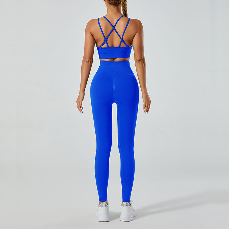 High-Waisted Leggings and Vest Gym Set